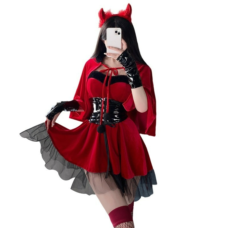 Women'S Red Accessories - Kostium Dżdżynki dla Kobiet, 6-częściowy Zestaw,