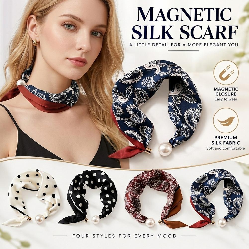 Jedwabny szal z perłową klamrą – Silk Scarf Square recenzja i cena